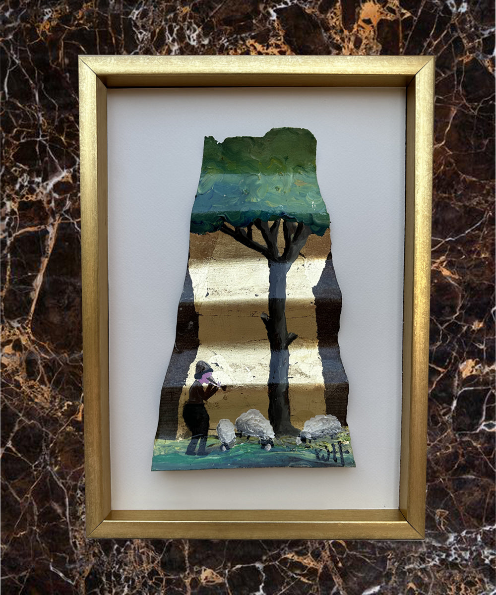 The shepherd gold frame- Rust tin  - (Sold)