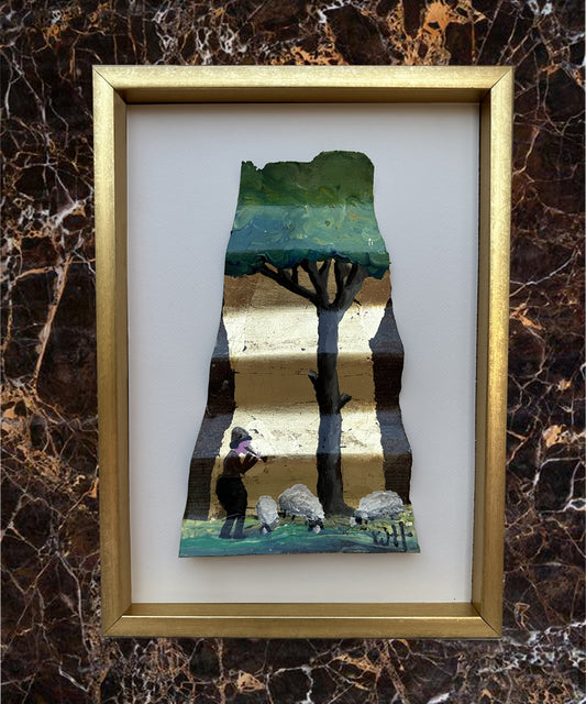 The shepherd gold frame- Rust tin  - (Sold)